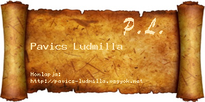 Pavics Ludmilla névjegykártya
